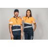 Polo alta visibilidad HOMBRE KINGSMANN STARLIGHT manga corta 100% Poliéster, Azul Marino con Naranja Flúor 7