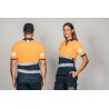Polo alta visibilidad HOMBRE KINGSMANN STARLIGHT manga corta 100% Poliéster, Azul Marino con Naranja Flúor 9