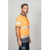 Polo alta visibilidad HOMBRE KINGSMANN STARLIGHT manga corta 100% Poliéster, Naranja Flúor 2