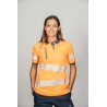 Polo alta visibilidad MUJER KINGSMANN STARLIGHT manga corta 100% Poliéster, Naranja Flúor 1