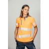 Polo alta visibilidad MUJER KINGSMANN STARLIGHT manga corta 100% Poliéster, Naranja Flúor 5