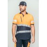 Polo alta visibilidad HOMBRE KINGSMANN STARLIGHT manga corta 65/35, Azul Marino con Naranja Flúor 1