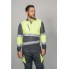 Polo alta visibilidad HOMBRE KINGSMANN STARLIGHT manga larga 100% Poliéster, Gris con Amarillo Flúor 1