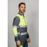 Polo alta visibilidad HOMBRE KINGSMANN STARLIGHT manga larga 100% Poliéster, Gris con Amarillo Flúor 2