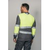 Polo alta visibilidad HOMBRE KINGSMANN STARLIGHT manga larga 100% Poliéster, Gris con Amarillo Flúor 3