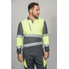 Polo alta visibilidad HOMBRE KINGSMANN STARLIGHT manga larga 100% Poliéster, Gris con Amarillo Flúor 4