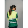 Polo alta visibilidad MUJER KINGSMANN STARLIGHT manga larga 100% Poliéster, Verde con Amarillo Flúor 3