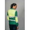 Polo alta visibilidad MUJER KINGSMANN STARLIGHT manga larga 100% Poliéster, Verde con Amarillo Flúor 5