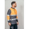 Polo alta visibilidad HOMBRE KINGSMANN STARLIGHT manga larga 100% Poliéster, Gris con Naranja Flúor 2