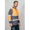 Polo alta visibilidad HOMBRE KINGSMANN STARLIGHT manga larga 100% Poliéster, Gris con Naranja Flúor 4