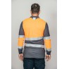 Polo alta visibilidad HOMBRE KINGSMANN STARLIGHT manga larga 100% Poliéster, Gris con Naranja Flúor 5
