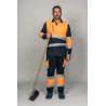 Polo alta visibilidad HOMBRE KINGSMANN STARLIGHT manga larga 100% Poliéster, Azul Marino con Naranja Flúor 4