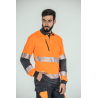 Polo alta visibilidad HOMBRE KINGSMANN STARLIGHT manga larga 100% Poliéster, Naranja Flúor 1