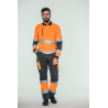 Polo alta visibilidad HOMBRE KINGSMANN STARLIGHT manga larga 100% Poliéster, Naranja Flúor 2