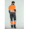 Polo alta visibilidad HOMBRE KINGSMANN STARLIGHT manga larga 100% Poliéster, Naranja Flúor 3