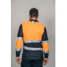 Polo alta visibilidad HOMBRE KINGSMANN STARLIGHT manga larga 65/35, Azul Marino con Naranja Flúor 5
