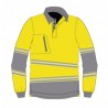 Polo alta visibilidad HOMBRE KINGSMANN STARLIGHT manga larga 100% Poliéster, Amarillo Flúor 1
