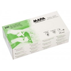 Caja de 100 guantes de nitrilo blanco SOLO 987, certificación virus 2