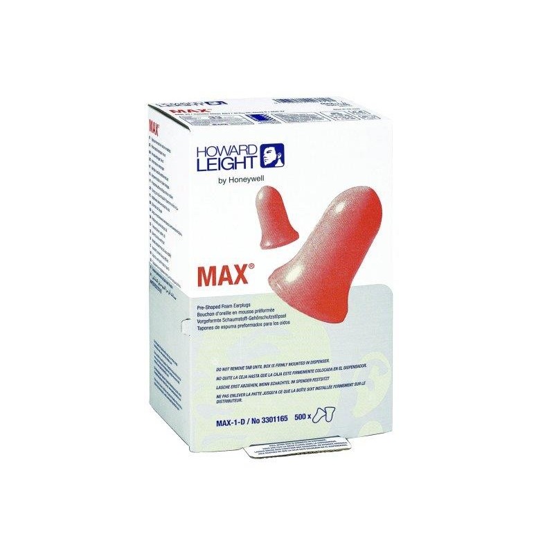 Caja de 500 pares de tapones MAX-1D HONEYWELL para dispensador LS500, ref....