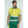 Polo alta visibilidad HOMBRE KINGSMANN STARLIGHT manga corta 100% Poliéster, Verde con Amarillo Flúor 1