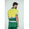 Polo alta visibilidad HOMBRE KINGSMANN STARLIGHT manga corta 100% Poliéster, Verde con Amarillo Flúor 3