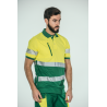 Polo alta visibilidad HOMBRE KINGSMANN STARLIGHT manga corta 100% Poliéster, Verde con Amarillo Flúor 4