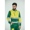 Polo alta visibilidad HOMBRE KINGSMANN STARLIGHT manga larga 100% Poliéster, Verde con Amarillo Flúor 1