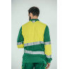 Polo alta visibilidad HOMBRE KINGSMANN STARLIGHT manga larga 100% Poliéster, Verde con Amarillo Flúor 2
