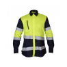 Camisa alta visibilidad HOMBRE KINGSMANN STARLIGHT manga larga, Azul Marino con Amarillo Flúor 2