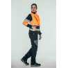 Polar Softshell alta visibilidad MUJER KINGSMANN STARLIGHT mangas desmontables, Azul Marino con Naranja Flúor 4