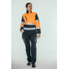 Polar Softshell alta visibilidad MUJER KINGSMANN STARLIGHT mangas desmontables, Azul Marino con Naranja Flúor 5