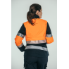Polar Softshell alta visibilidad MUJER KINGSMANN STARLIGHT, Azul Marino con Naranja Flúor 3