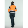 Polar Softshell alta visibilidad MUJER KINGSMANN STARLIGHT, Azul Marino con Naranja Flúor 6
