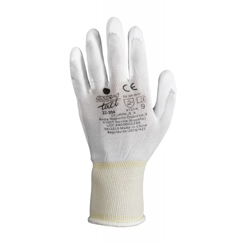 Par de guantes PSH TACT 22-204 BLANCOS nylon con recubrimiento de PU