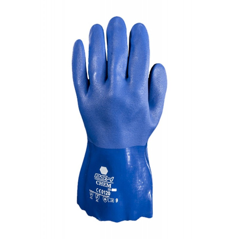 Par de guantes químicos de PVC PSH CHEM 15-505