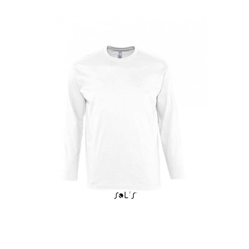 Camiseta laboral HOMBRE Manga Larga con cuello redondo MONARCH blanca
