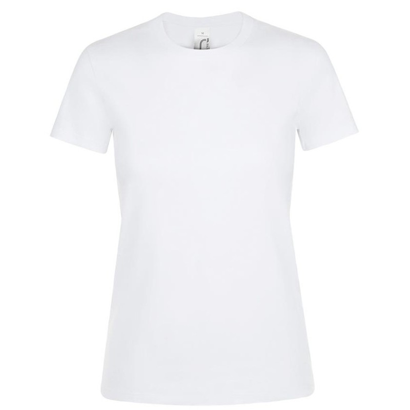 Camiseta laboral MUJER manga corta con cuello redondo REGENT Blanco