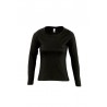 Camiseta laboral MUJER manga larga con cuello redondo Negra 1