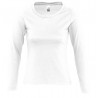 Camiseta laboral MUJER manga larga con cuello redondo Blanca 1