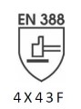 Niveles de Protección GUANTES: EN388 4X43F Máximo Corte